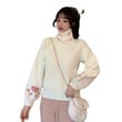 Women's Turtleneck Sweater Cute Girl's Small Fresh Fit Design Pullover