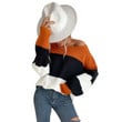 Autumn Women Clothing Contrast Color Round Neck Knitted Inner Match Pullover Sweaters