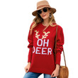 Christmas Sweater Long Sleeve Pullover Knitted Letter Bell Holiday For Women