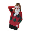 Women's Sweater Loose Wear Thickened Christmas Tree Pullover Round Neck Long Sleeves