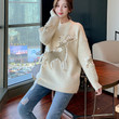 Winter Christmas Elk Bright Silk Heavy Industry Casual Mid-length Loose Red Thick Sweater Female