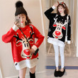 Korean Cartoon Christmas Deer Sweaters Women's Clothing Loose Outer Wear