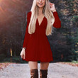 Women's Sweater Loose V-neck Knitted Dress