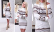 Long Sleeve Turtleneck Print Women's Sweater Dress Snowflake Pullover