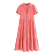 Summer Women's Long Stitching Midi Skirt Dress Evening Dresses