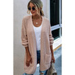 Knitted Sweater Long Cardigan Contrast Color Coat