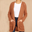 Women's Sweater Solid Color Loose Cardigan Hooded Plus Size Knitwear