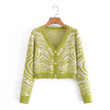 Autumn Fashion Striped Knitted Cardigan V-neck Single Breasted Sweater