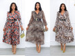 Women's Elegant Pattern Slim-fit Midi Dress Commuter Women Long Dresses