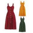 Summer Polka Dot Printed Pocket Maxi Dress Long Dresses