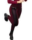 Women's Clothes Casual Pants Black Trousers With Color Imitation Leather Glossy Stitching Bottoms