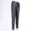 Leather Pants Women's Slim-fit High Waist Stretch Tight Lace-up Zipper Trousers Bottoms