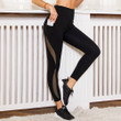Autumn European Size Sexy Mesh Women's Fitness Exercise Yoga Clothes Pants Bottoms