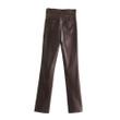 Trousers Split Faux Leather Pants All-match Fashion Women's Casual Bottoms