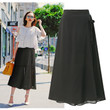 Large Size Women's Clothing Summer Loose Chiffon Lace-up Culottes Casual Cropped Pants Bottoms