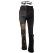 Autumn Women Clothing Sexy High Waist Trousers Drawstring Tied Slim Fit Women's Pants Bottoms