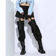 Street Hipster Rock Style School Bag Buckle Casual Pants Autumn Women's Loose Version Ankle-tied Trousers Bottoms