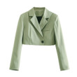 Summer Women's Small Suit Slim-fitting High Waist Midriff-baring Long Sleeve Short Coat Blazers