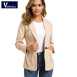 Autumn Long Sleeve Suit Fashion Corduroy Coat Solid Color One Button Loose Women's Blazers