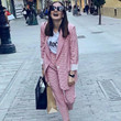 Pink Small Plaid Coat Casual Mid-length One Button Suit Blazers