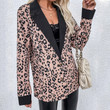 Autumn Sexy Long-sleeved Women's Cardigan Suit Fashion Leopard Print Lapel With Buttons Small Jacket Blazers