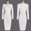 Dress White Long Sleeve Slim Fit Pencil Skirt Skinny Dresses