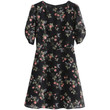 French Style Vintage Floral Printed Sleeves Crimp Slimming Dress Casual Dresses