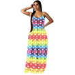 Women's Casual Fashion Rainbow Striped Colorful Dress Casual Dresses
