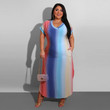 Large Size Women's Summer Gradient Dress Source Direct Sale Casual Dresses