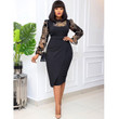 Plus Size Women's Printed Stitching Pencil African Dress Floral Dresses