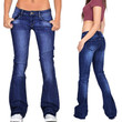 Spring Low Waist Tight Women's Flared Jeans Medium Wash