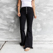 Black High Waist Flared Jeans Plus Size Women's Pants