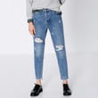 Ripped Jeans Wide-leg Pants Women's Fashion Slimming Washed Korean Style