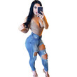 Big Ripped Jeans Fashion Skinny Tappered Pants