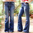 Women's Jeans Slim-fit Mid-waist Trousers