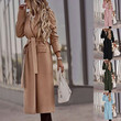 Fashion Women's Wear Lapel Cardigan Solid Color Long Sleeve Woolen Coat Outerwear