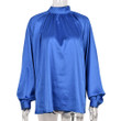 Spring Irregular Stand Collar Stitching Lantern Sleeve Shirt Top Women's Clothing Blouses