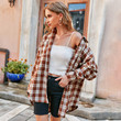 Niche Shirt French Retro Casual Long-sleeved Top Coat Early Autumn Plaid Long Women Blouses