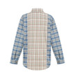 Polyester Cotton Plaid Multi-color Mosaic Coat Cardigan Single-breasted Shirt Blouses