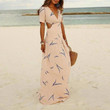 Quality Bohemian V-neck Print Dress Beach