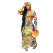 Women 's Digital Print Boho Long Sleeve Dress Bohemian