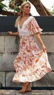 Summer Bohemian Lace Printed Dress