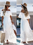 Bohemian Lace Dress White Beach Tube Top Off-shoulder Sexy For Women