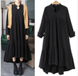Large Size Dress Loose Mid-length Long Sleeve For Women