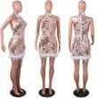 Fashionable Sequins Mesh See-through Dress Burr