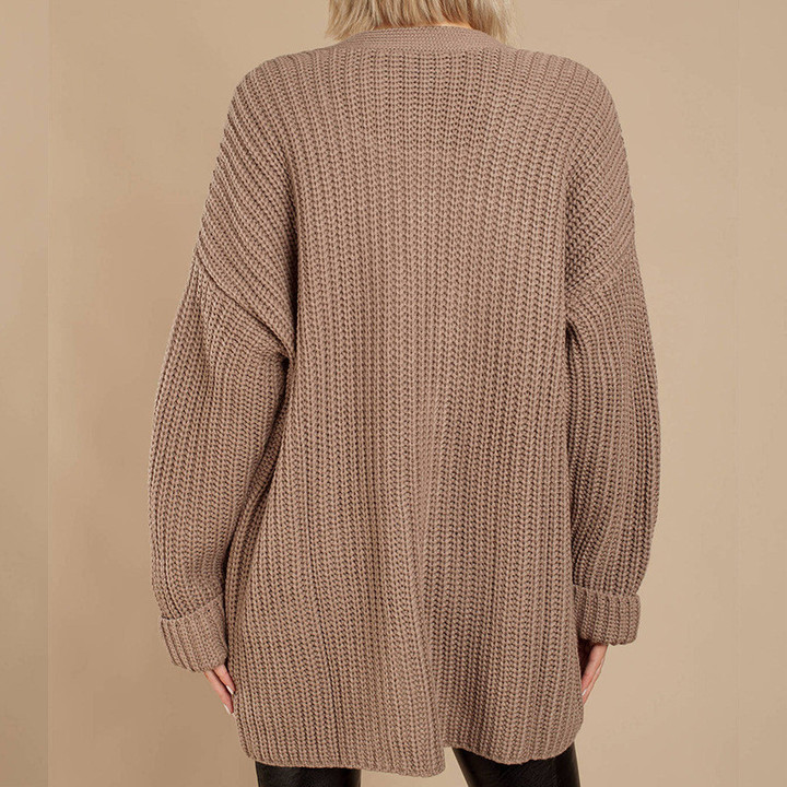 Sweater Women's Mid-length Cardigan Loose Plus Size Knitwear