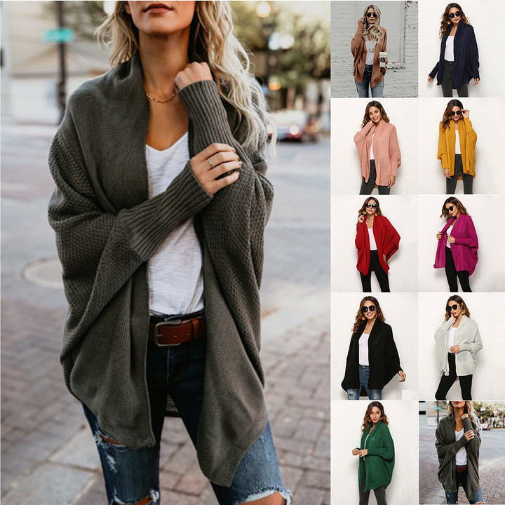 Winter Sweater Knitwear Cardigan Large Size Women's Multi-color Coat