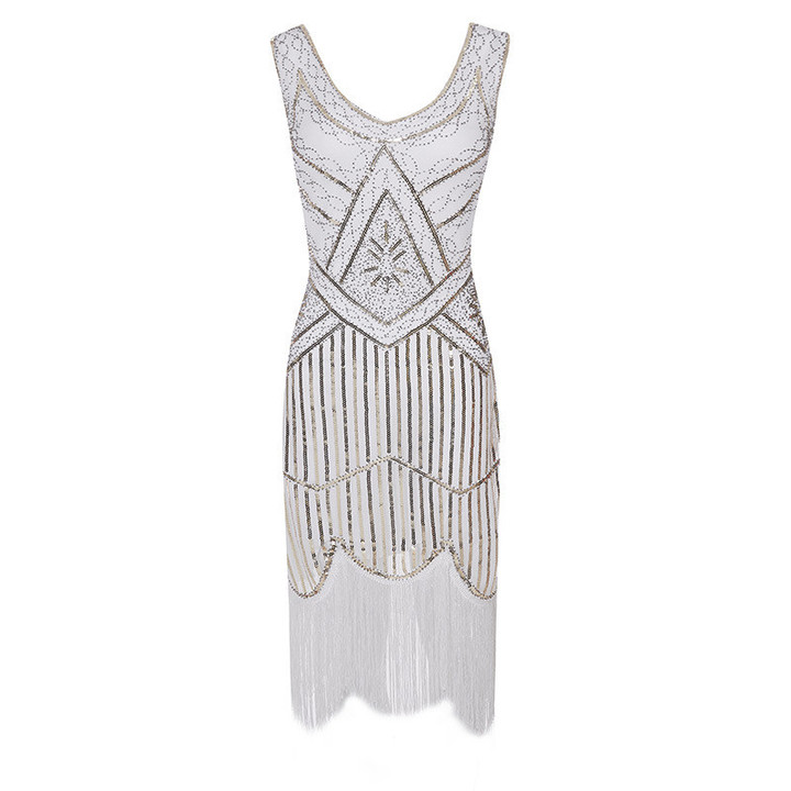 Retro Sequin Formal Dress Beaded Tassel High-end Banquet Short-length