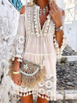 Beach Dress High-end Lace Tassel Mid-length Women's Clothing