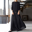 Women's Dress Slimming Youthful-looking Pleated Skirt Comfortable Chiffon Patchwork Long